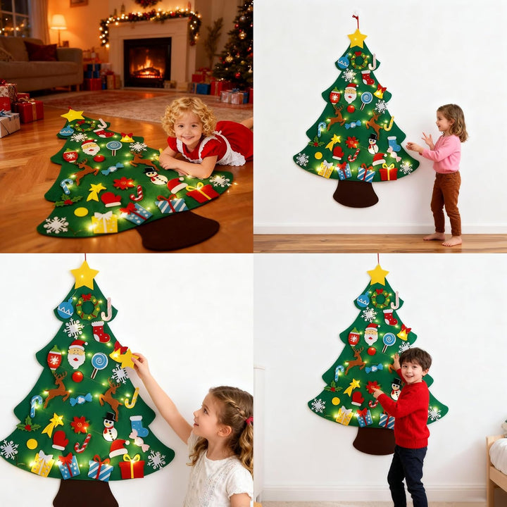 Juego de árbol de Navidad de fieltro de 3 pies calendario