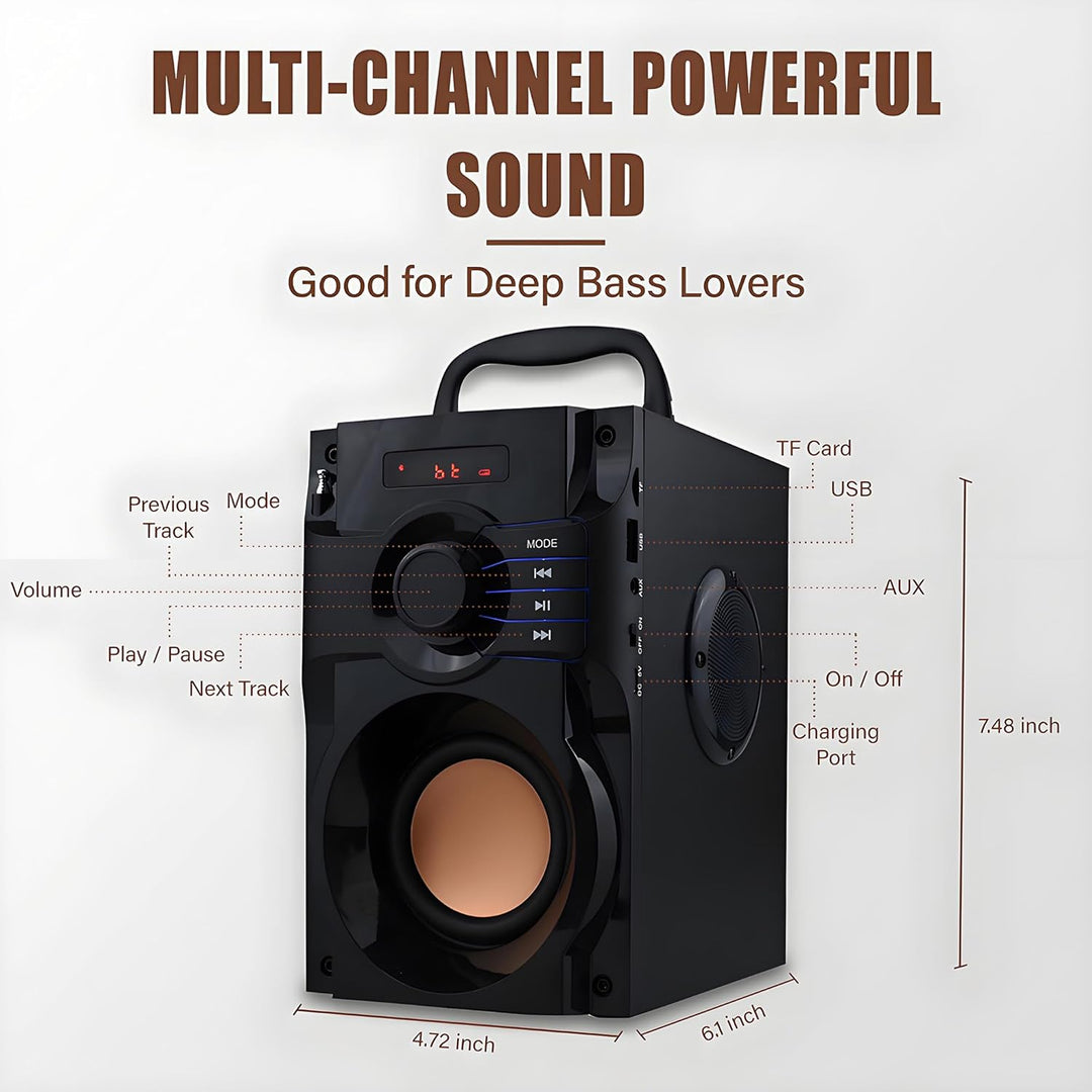 VIGROS Altavoz Bluetooth, altavoz inalámbrico portátil con subwoofe...