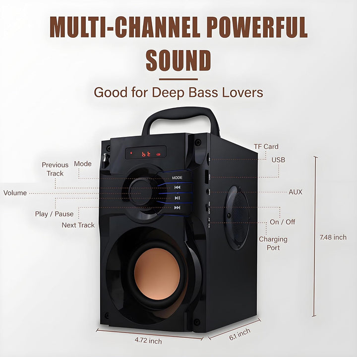 VIGROS Altavoz Bluetooth, altavoz inalámbrico portátil con subwoofe...