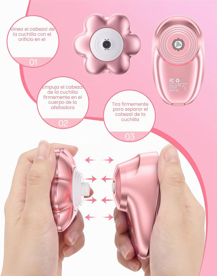 Maquinillas de afeitar eléctricas 5 en 1 para mujer, cabeza magnéti...