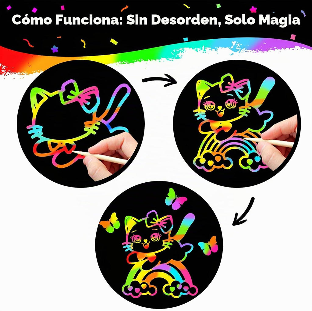 ZMLM 36 Pack Rainbow Art Scratch Notebooks para Kids Birthday Party Favors