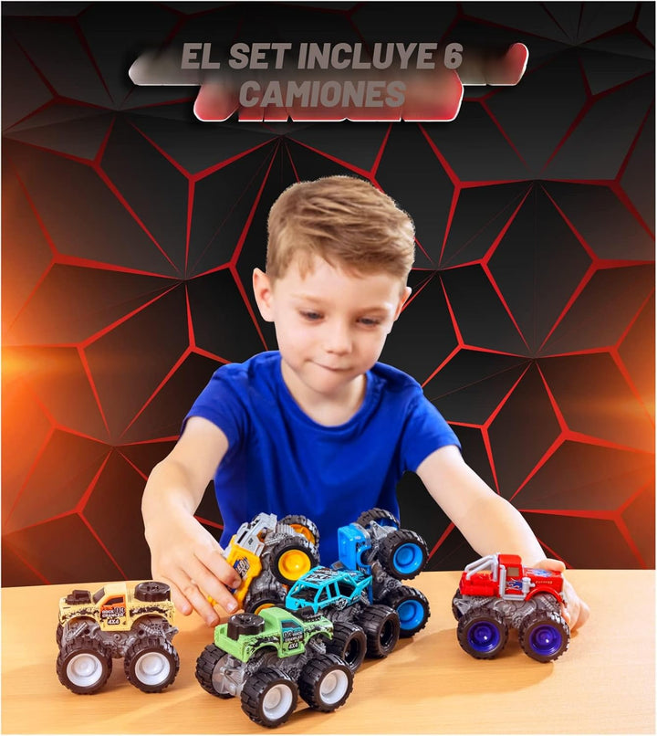 Team Power - Juguetes de Monster Trucks para niños y niñas, 6 paque...