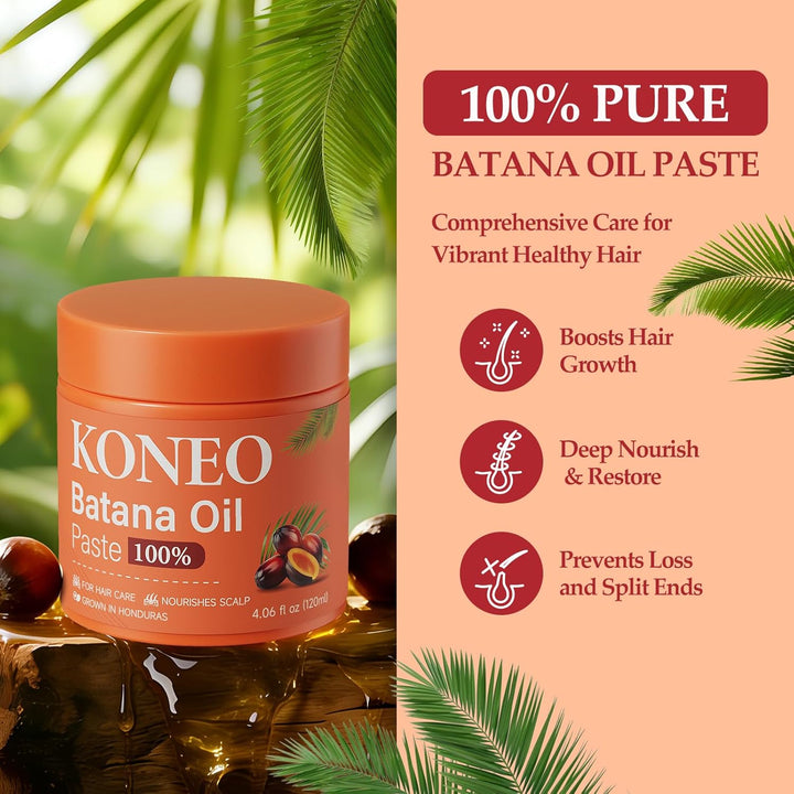 KONEO Crema para el crecimiento del cabello para aceite de batana 1...