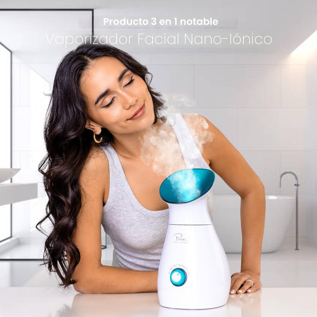 Pure Daily Care NanoSteamer Grande 3 en 1 Vaporizador Facial Nano I...