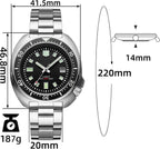 ADDIESDIVE Reloj de buceo automático para hombre H8 Reloj de pulsera de acero inoxidable mecánico NH35A/8215 Dial limpio zafiro sintético estéril sin logotipo