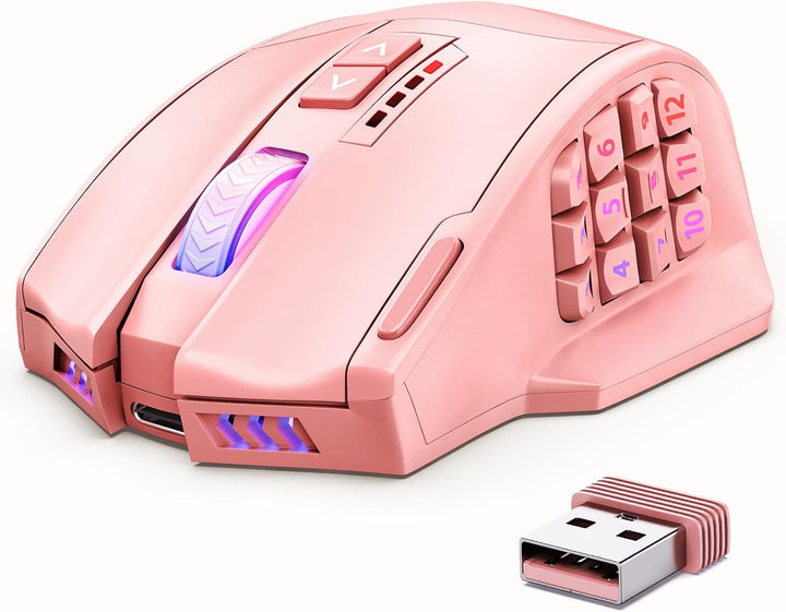 UtechSmart Ratón inalámbrico Venus Pro MMO para juegos, sensor ópti...