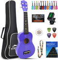 Kit de Ukelele Soprano de 21 Pulgadas para Principiantes de Madera de Tilo para Niños, Adultos y Estudiantes - Mini Guitarra Ukalelee, Paquete con Libro, Bolsa de Concierto, Sintonizador