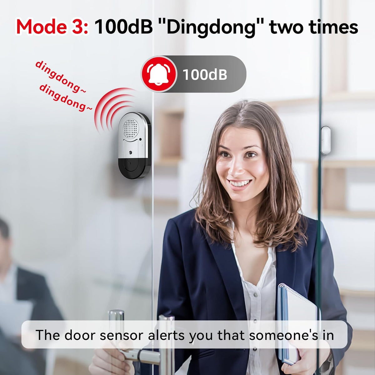 Sensores de alarma para puerta y ventana, paquete de 5, 125dB