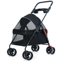 Cochecito plegable para mascotas con portavasos y freno