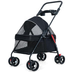 Cochecito plegable para mascotas con portavasos y freno