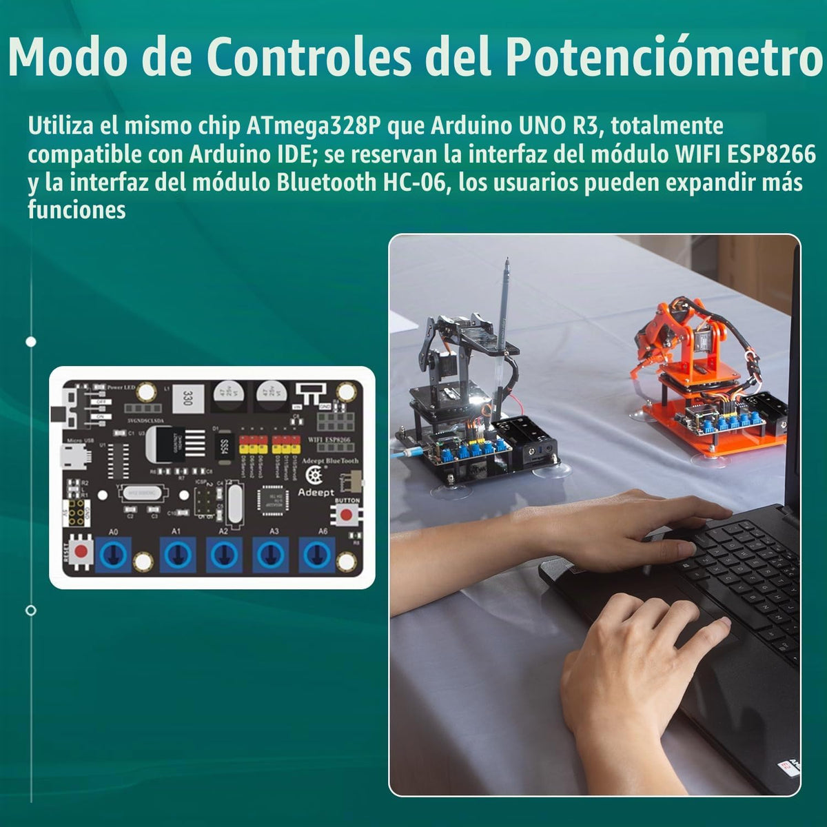 Kit de Brazo Robótico Adeept de 5DOF Compatible con Arduino IDE, Brazo Robótico Programable DIY Codificación STEM Educativo de 5 Ejes, Kit Inicial de Robot con Pantalla OLED, Procesamiento de Código y