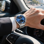 Nuevo reloj mecánico totalmente automático para hombre, calendario de acero inoxidable, bisel giratorio de moda, moda, luz nocturna, impermeable, A8-2