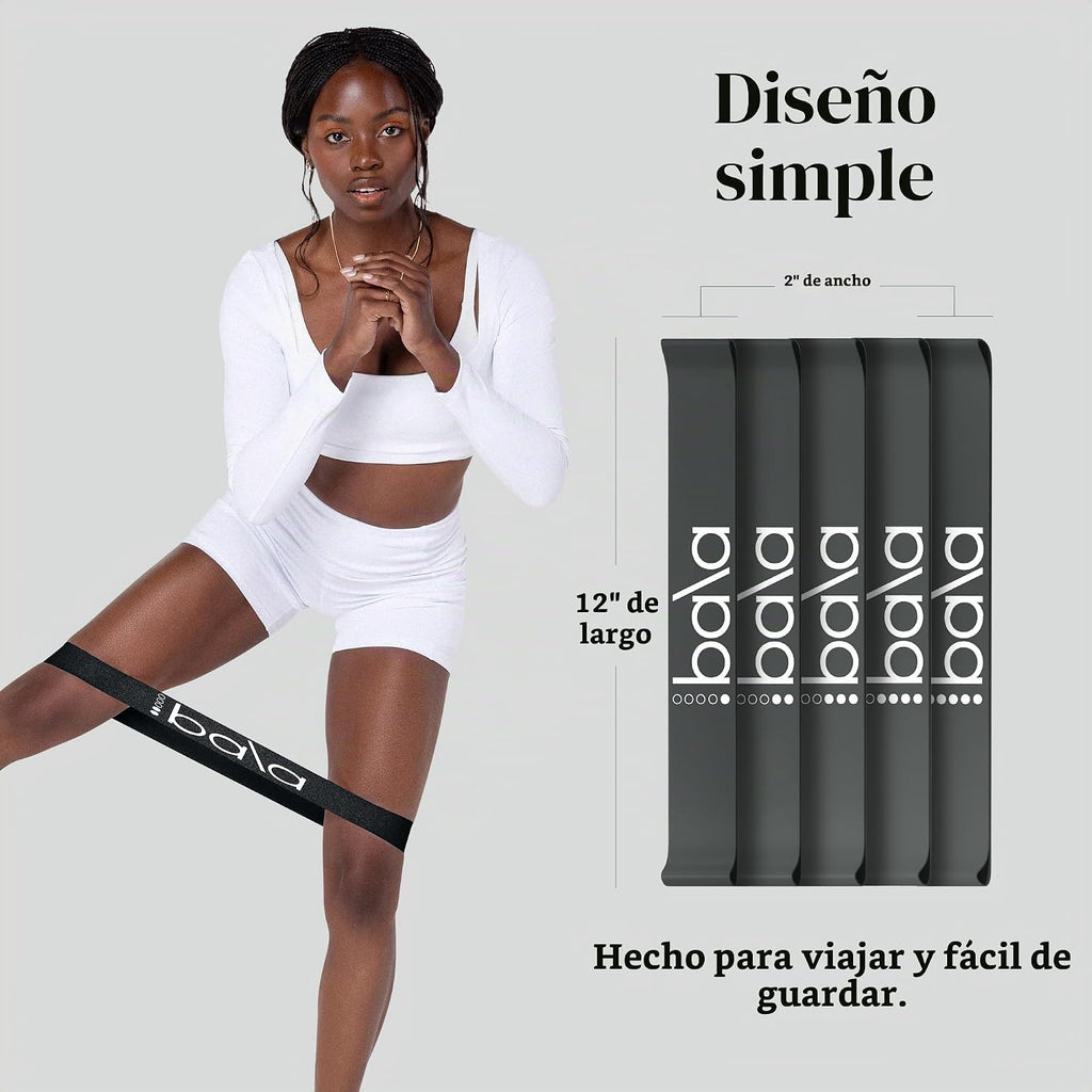 Bala Bands Bandas de Resistencia, Bandas Elásticas para glúteos para entrenamientos en casa, 5 Pack