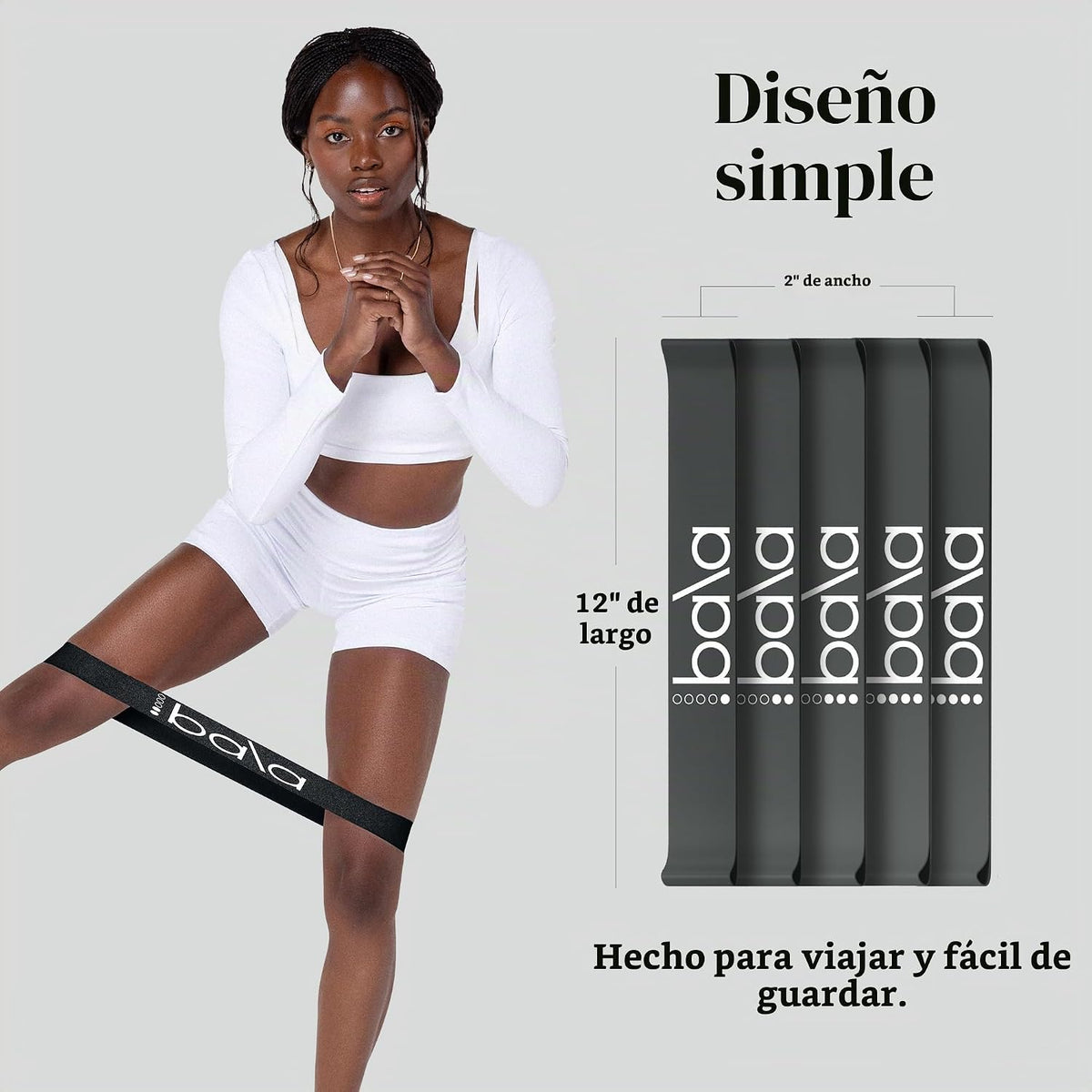 Bala Bands Bandas de Resistencia, Bandas Elásticas para glúteos para entrenamientos en casa, 5 Pack