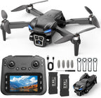 Drone con cámara 2K - Controlador de pantalla HD de 4.3 pulgadas para principiantes, motor sin escobillas, giro de 360°, despegue/aterrizaje con una tecla, retorno de una tecla, 2 baterías, tiempo de