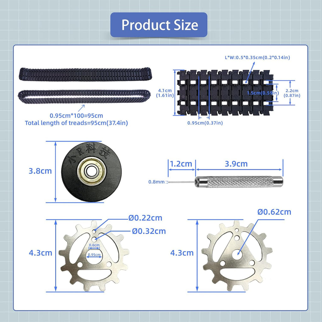 Kit de riel de tanque para robot de coche RC DIY con engranajes