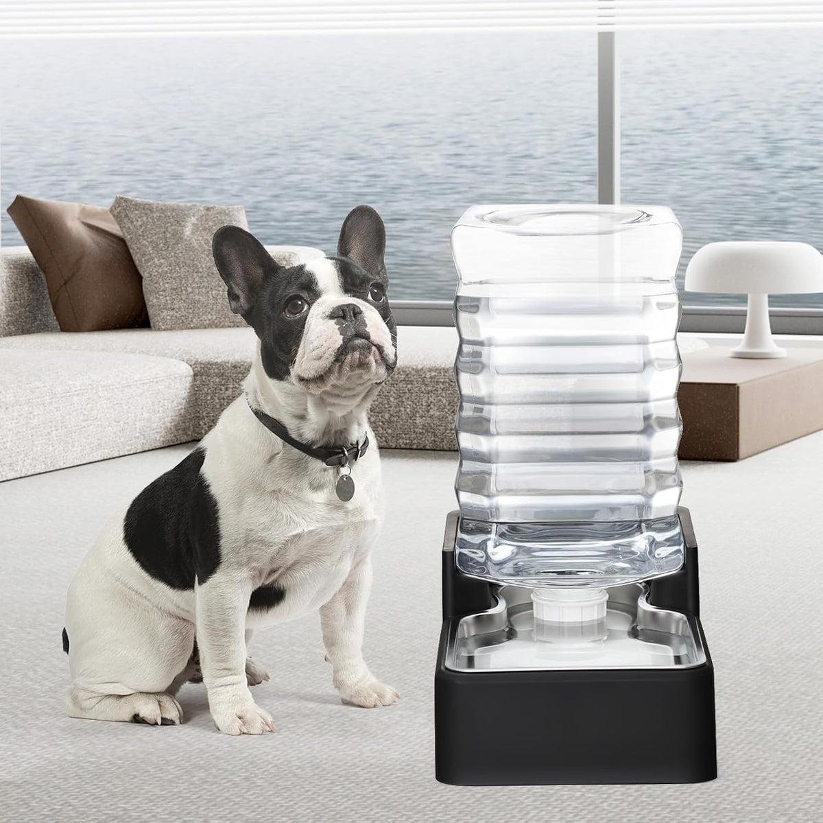 Dispensador de agua para perros de 2.4 galones, resistente a fugas