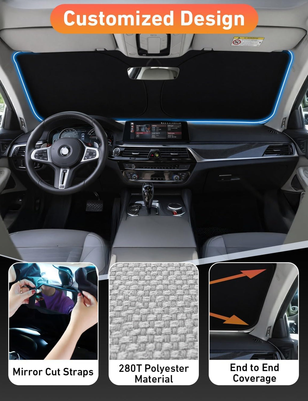 EcoNour Parasol para parabrisas compatible con Toyota RAV4 2019-2024 2025