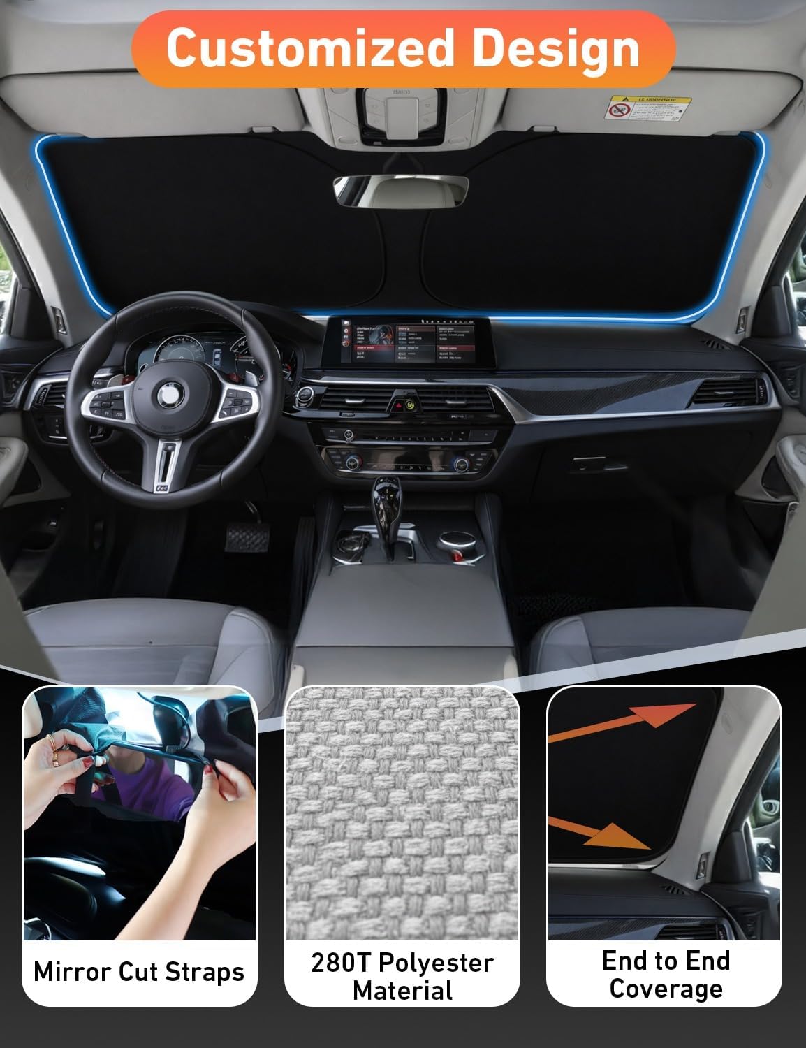 EcoNour Parasol para parabrisas compatible con Toyota RAV4 2019-2024 2025
