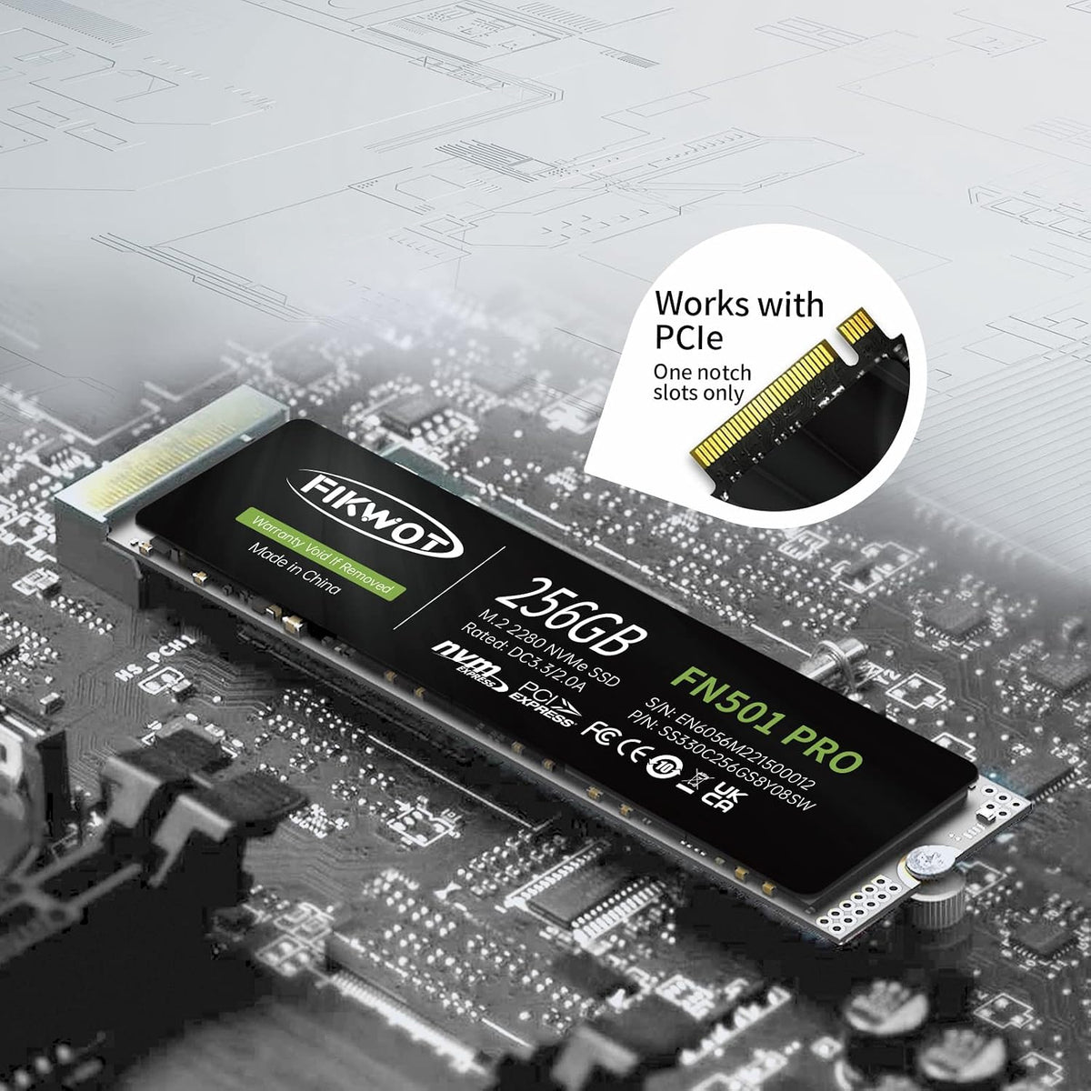 Fikwot FN501 Pro 256GB NVMe SSD - M.2 2280 PCIe Gen3 x4 Unidad de E...