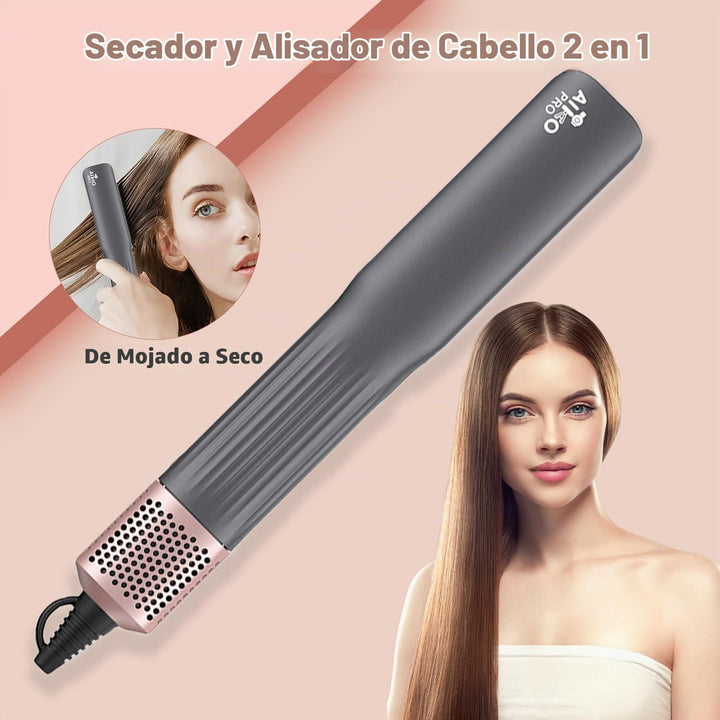Secador y alisador de cabello húmedo a seco 2 en 1 con flujo de air...
