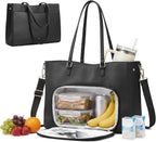 S-ZONE Bolsa de almuerzo para mujer, bolsa de trabajo con compartimento de