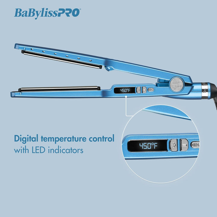 BabylissPRO Nano Titanium Ionic Hair Straightener, Professional Fla...