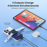 Cargador Portátil Magnético para iPhone, Power Bank de 10800mAh 4-e...