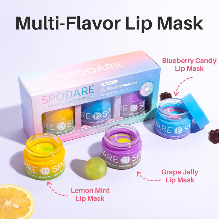 SPODARE Juego de máscara labial 3 en 1 de doble color para dormir,...