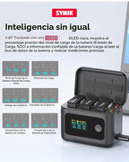 YDW Cargador de batería inteligente para DJI OSMO 360 y Action 6/5 Pro/4/3,24 W concentrador de carga bidireccional inteligente rápido con pantalla LCD, muestra batería SOC, solo cargador (cargador de