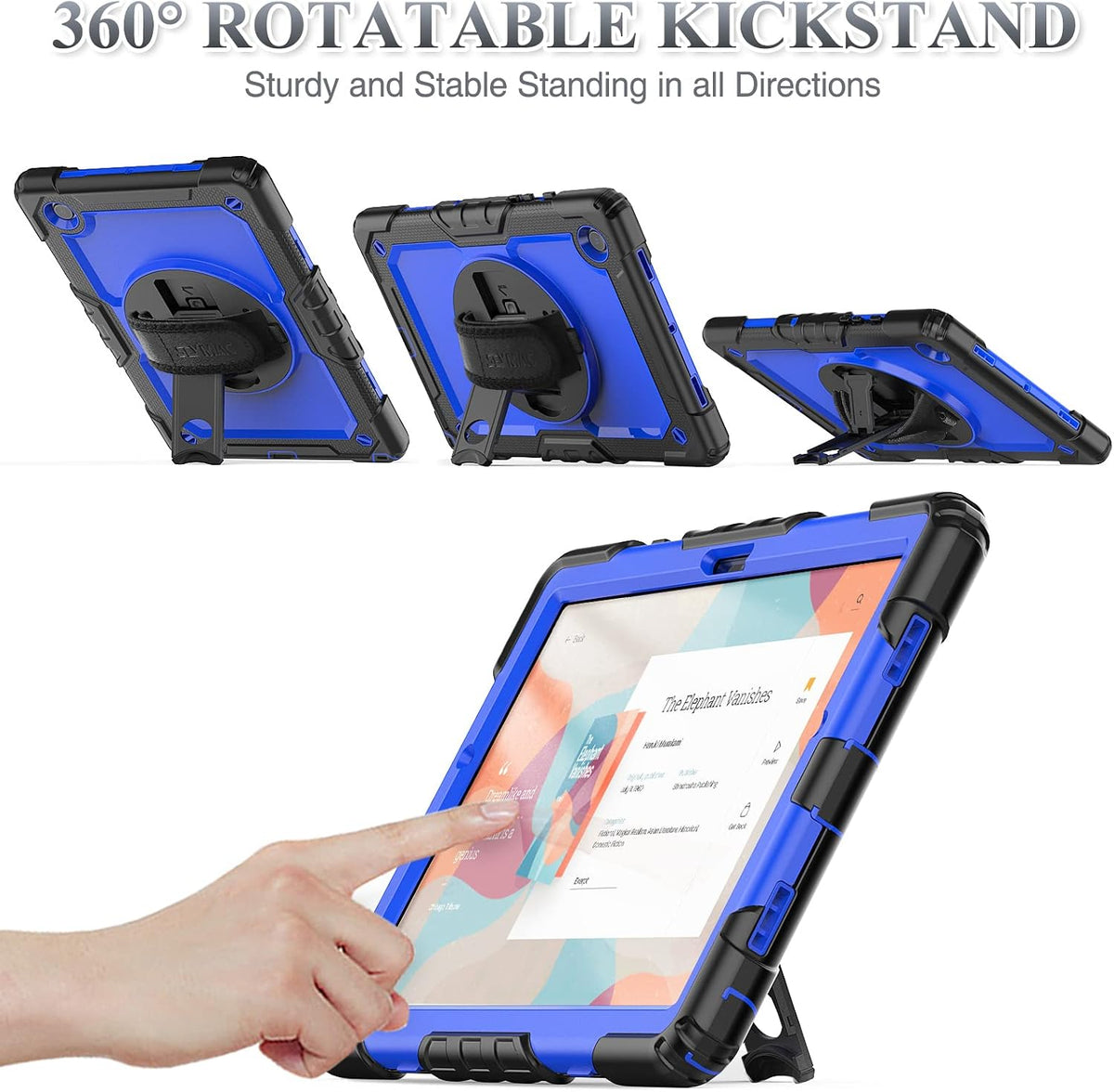 SEYMAC stock Funda para Samsung Galaxy Tab A11+ Plus/A9+ Plus de 11 pulgadas, funda de protección contra caídas de cuerpo completo con protector de pantalla y soporte para lápiz [correa de mano