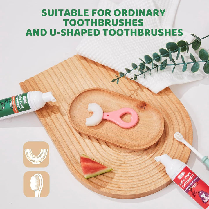 NOHOO Pasta de dientes de espuma sin flúor para niños, sabor a frut...