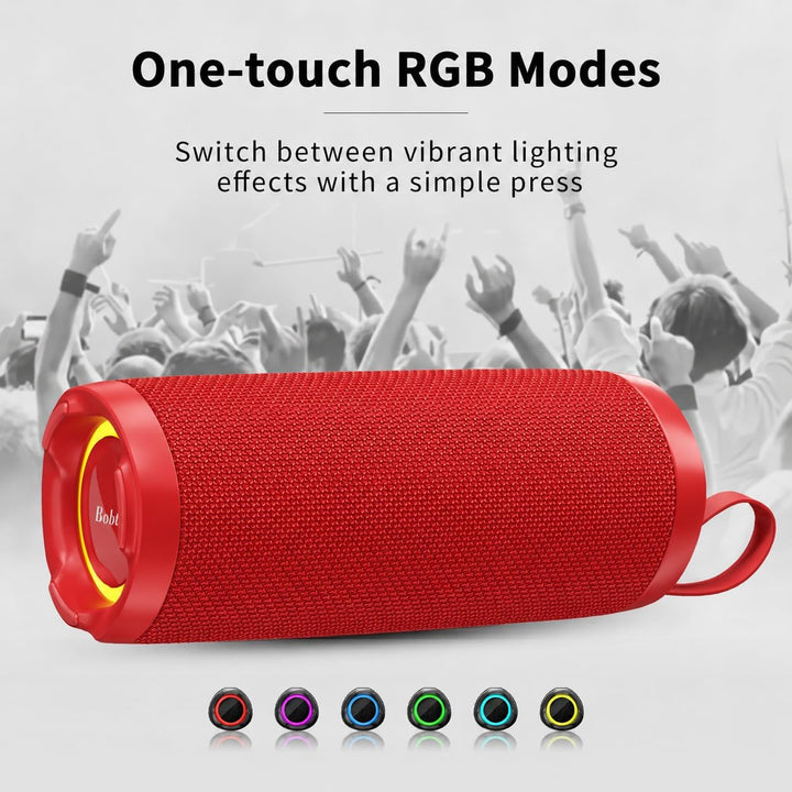Bobtot Altavoz Bluetooth portátil, altavoz impermeable IPX6 con gra...