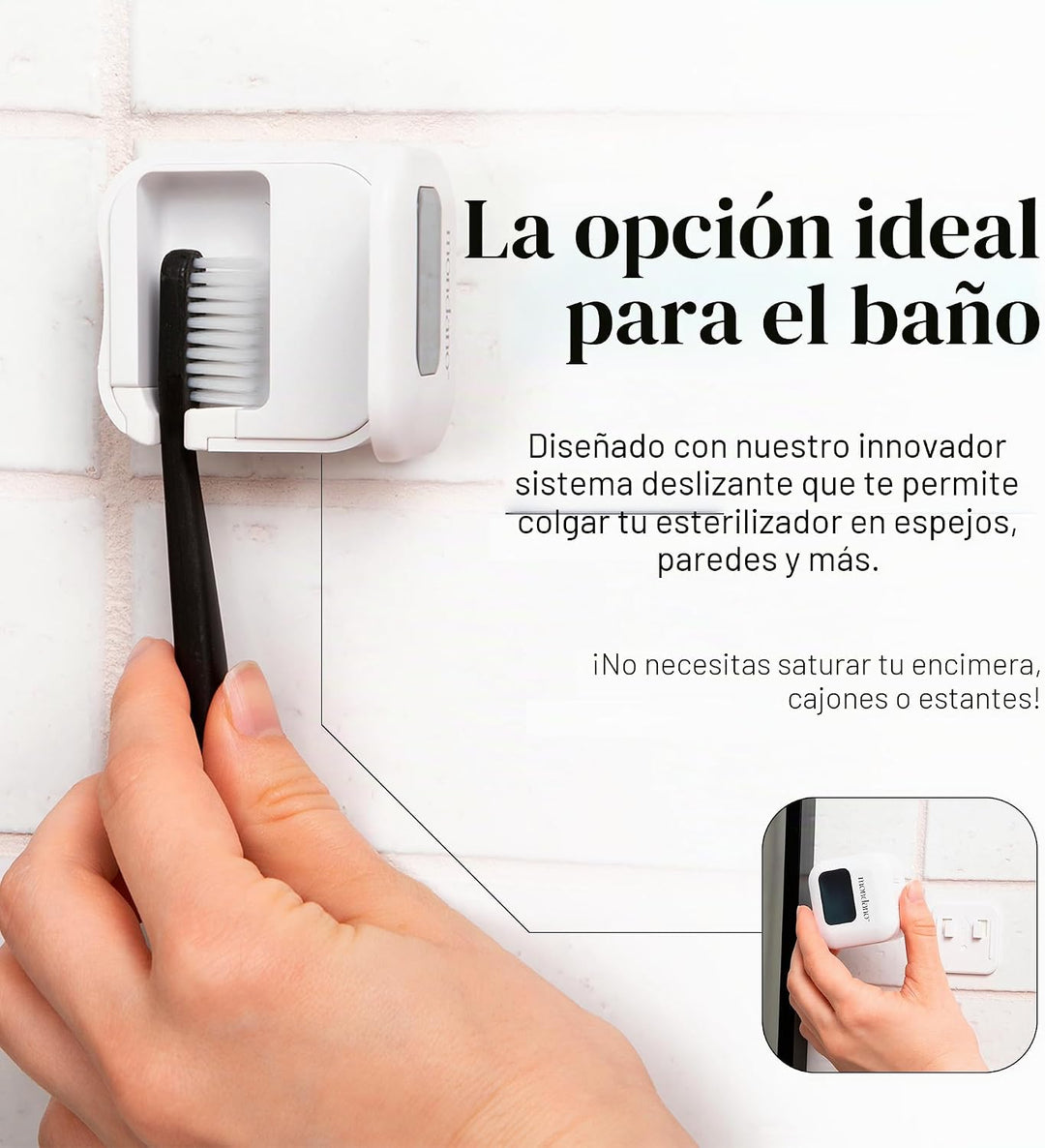 Mondano Esterilizador y Soporte para Cepillos de Dientes UV-C, Estu...