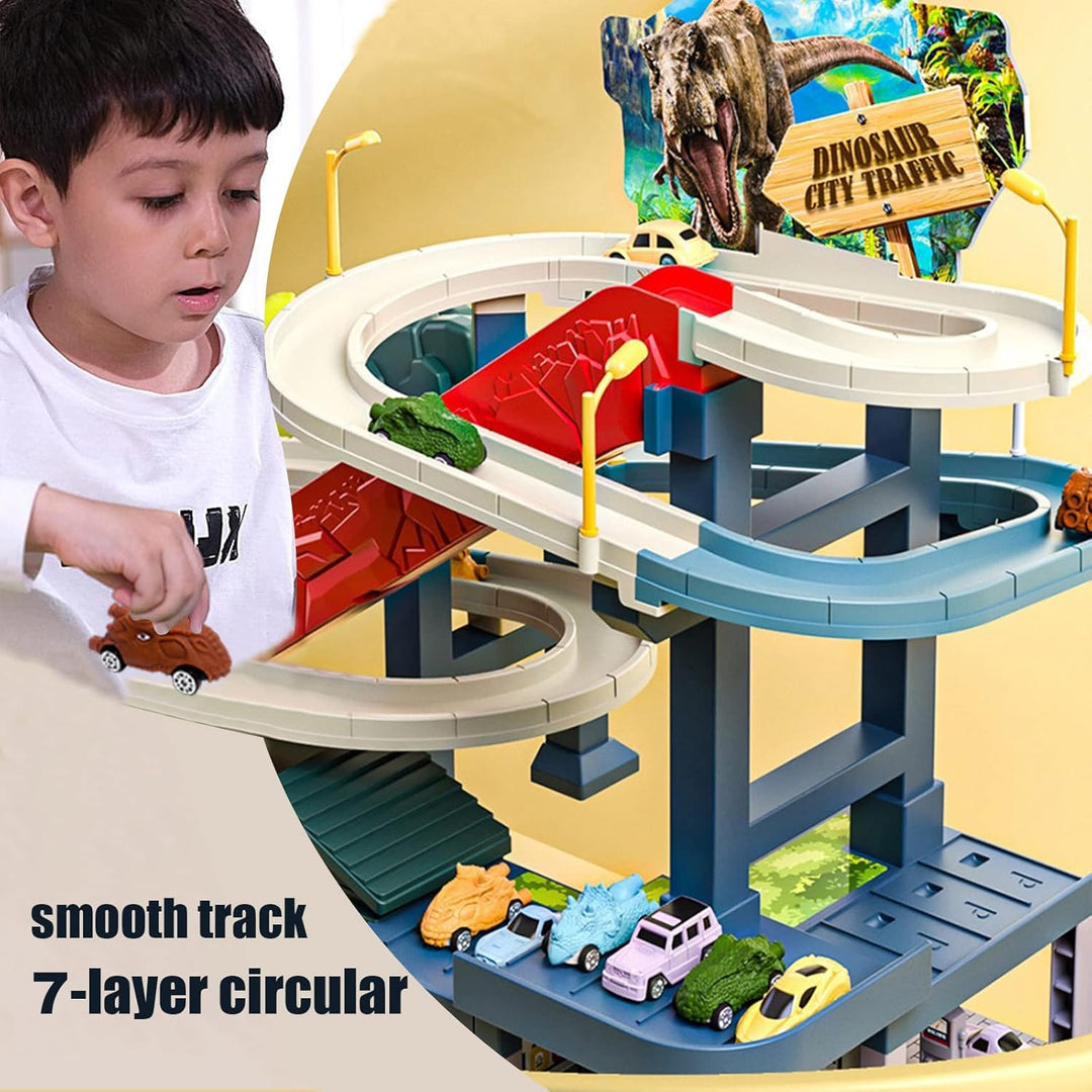 Juqic Rampa de coche de juguete para niños tragamonedas de