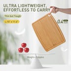 Tabla de cortar de bambú ligera y duradera con pies antideslizantes, tabla de cortar de madera no tóxica para cocina, resistente al calor, tabla de cortar y charcutería con ranura para jugos, esenciales de cocina para carne