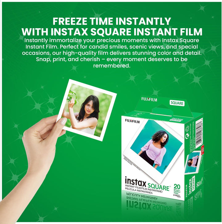 Fujifilm Película instantánea Instax Square \u2013 20 exposiciones...