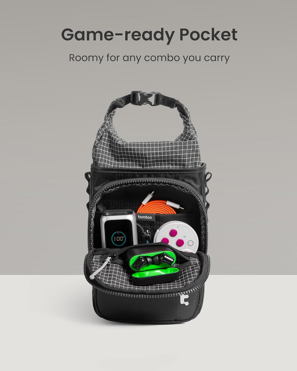 tomtoc Bolsa de viaje para Steam Deck, ROG, Xbox Ally X, Switch 2 con funda