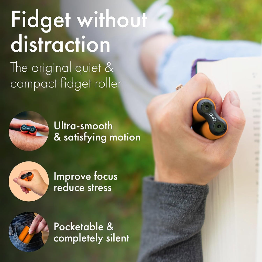 ONO Roller - Juguete antiestrés de mano para adultos | Ayuda a aliviar el estrés, la ansiedad, la tensión | Promueve el enfoque, la claridad | Diseño compacto y portátil (naranja, tamaño junior