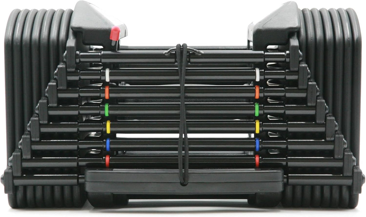 Mancuernas ajustables PowerBlock Pro 50, vendidas por pares, mancuernas de 5-50 lb, construcción de acero duradera, equipo de entrenamiento innovador, mancuernas todo en uno