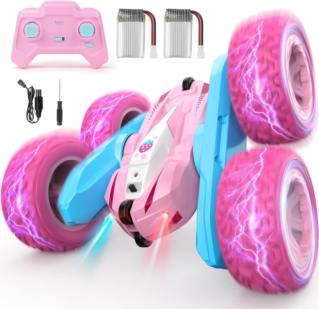 NUOKE Automóvil a control remoto, camiones RC rosas para niñas, cam...