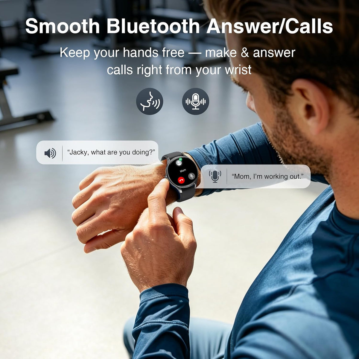 Fitpolo Reloj inteligente para hombre y mujer, Android y iPhone (2 bandas