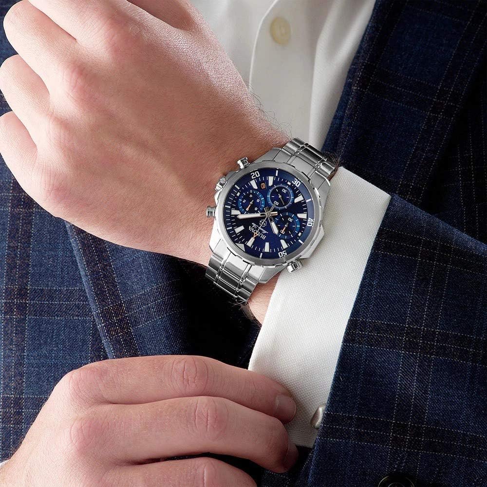 Reloj cronógrafo de cuarzo Bulova para hombre Marine Star Series B en acero inoxidable, 6 manecillas