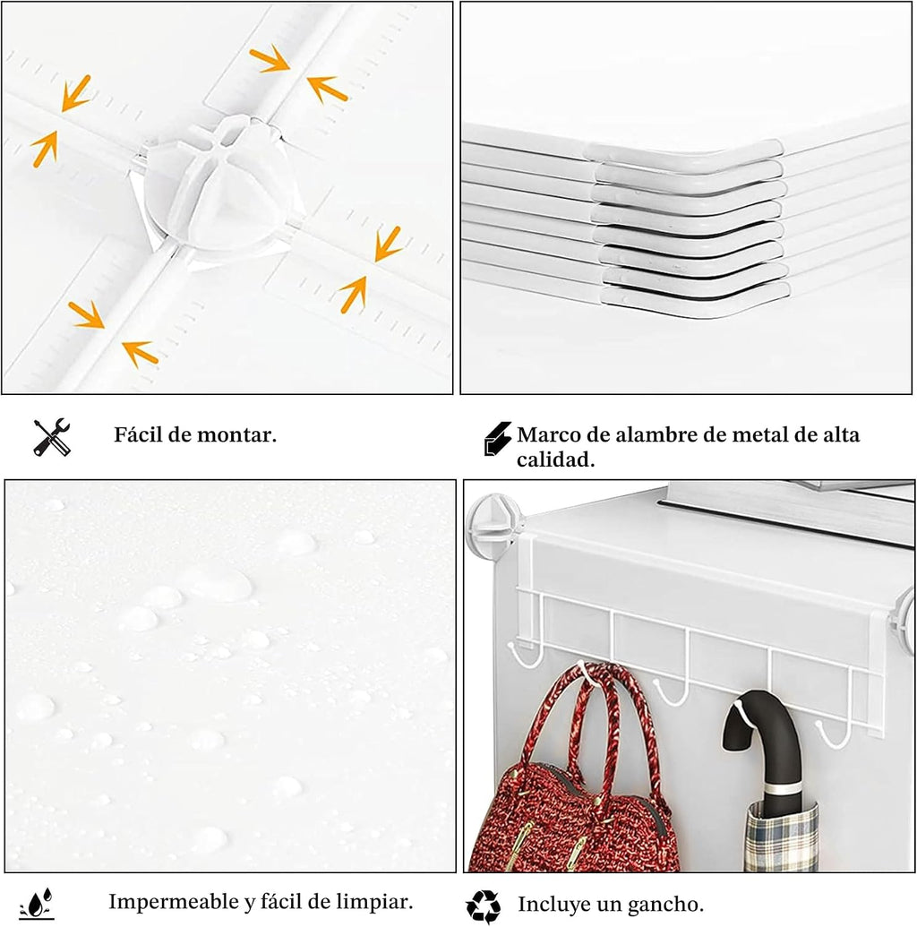 AWTATOS Organizador de armario con 8 estantes de almacenamiento, color blanco