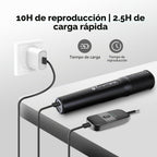 TAZATA Sistema de micrófonos inalámbricos, micrófono de mano dual con receptor recargable