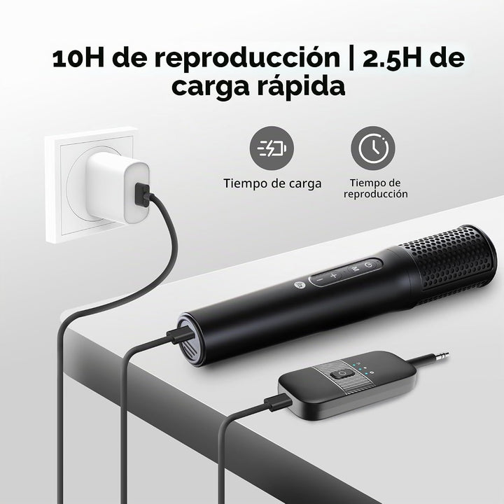 TAZATA Sistema de micrófonos inalámbricos, micrófono de mano dual c...