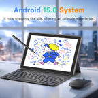 IWEGGO Tablet Android 15, 10 pulgadas 18 GB RAM+128 GB ROM/2TB tableta expandible, Negro
