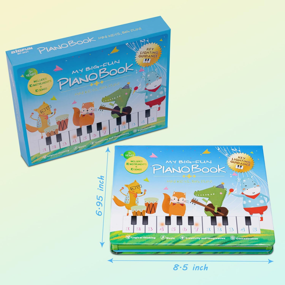Teclado de piano para niños pequeños con libro, juguetes musicales educativos para niños de 3, 4, 5, 6 años, regalos para niños y niñas