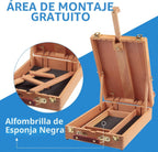 Wooden Tabletop Easel, Beech Wood Sketchbox Desktop Easel