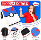 Carpeta para tarjetas de 4 bolsillos, porta tarjetas coleccionables que cabe 400 tarjetas con 50 fundas extraíbles, álbum portátil para colección de cartas, estuche para cartas de juego con cremallera
